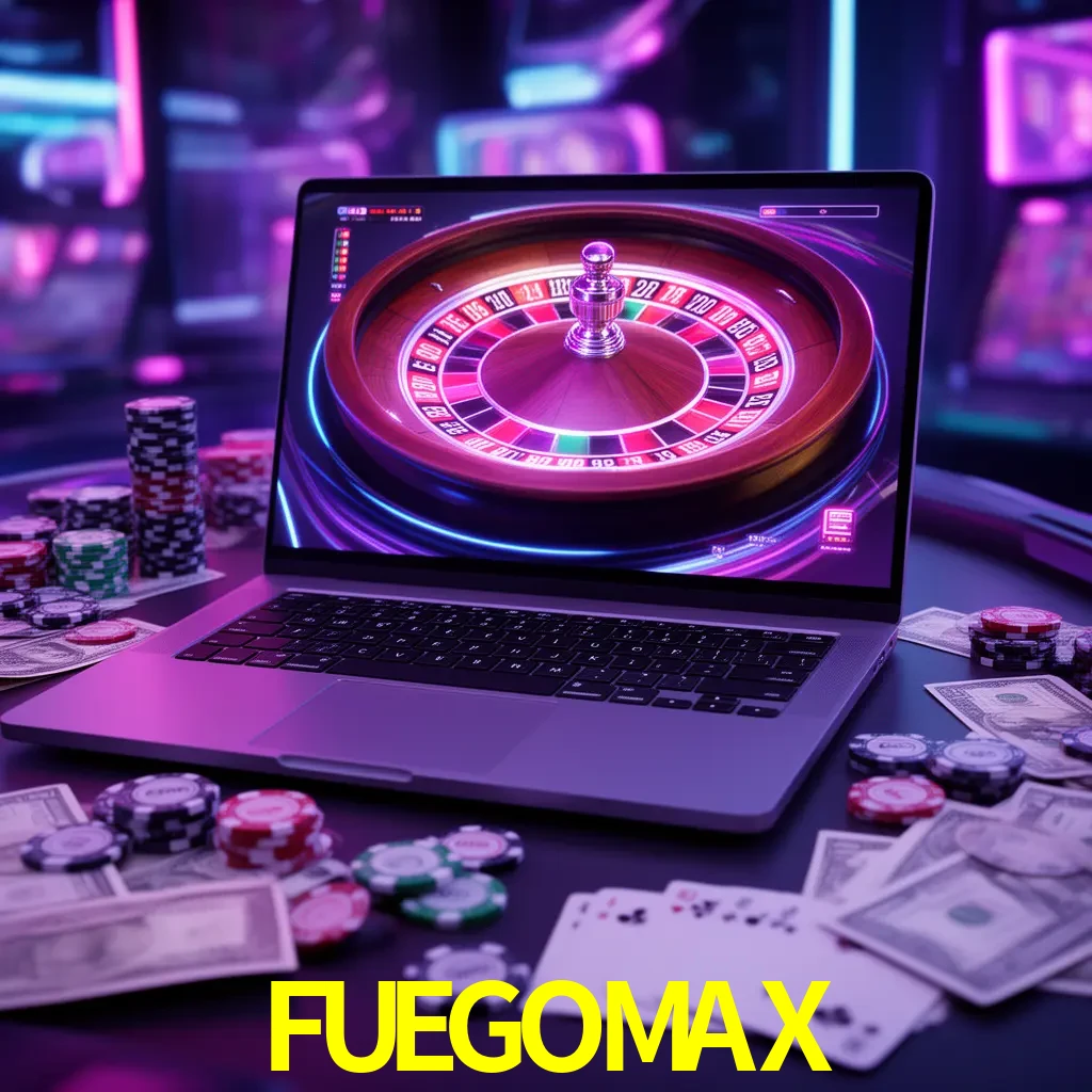 Centro móvil FUEGOMAX con casino, cajero, bonos, app y acceso de cuenta para México
